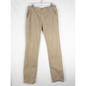 Adriano Goldschmied Chino Pants Mens 32R Beige Flat Front Casual Flat Front